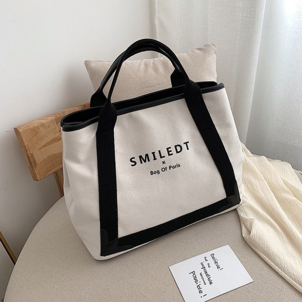 

Bags women 2020 new Korean fashion tote bag canvas handbag shoulder messenger bag shipping bags, Black