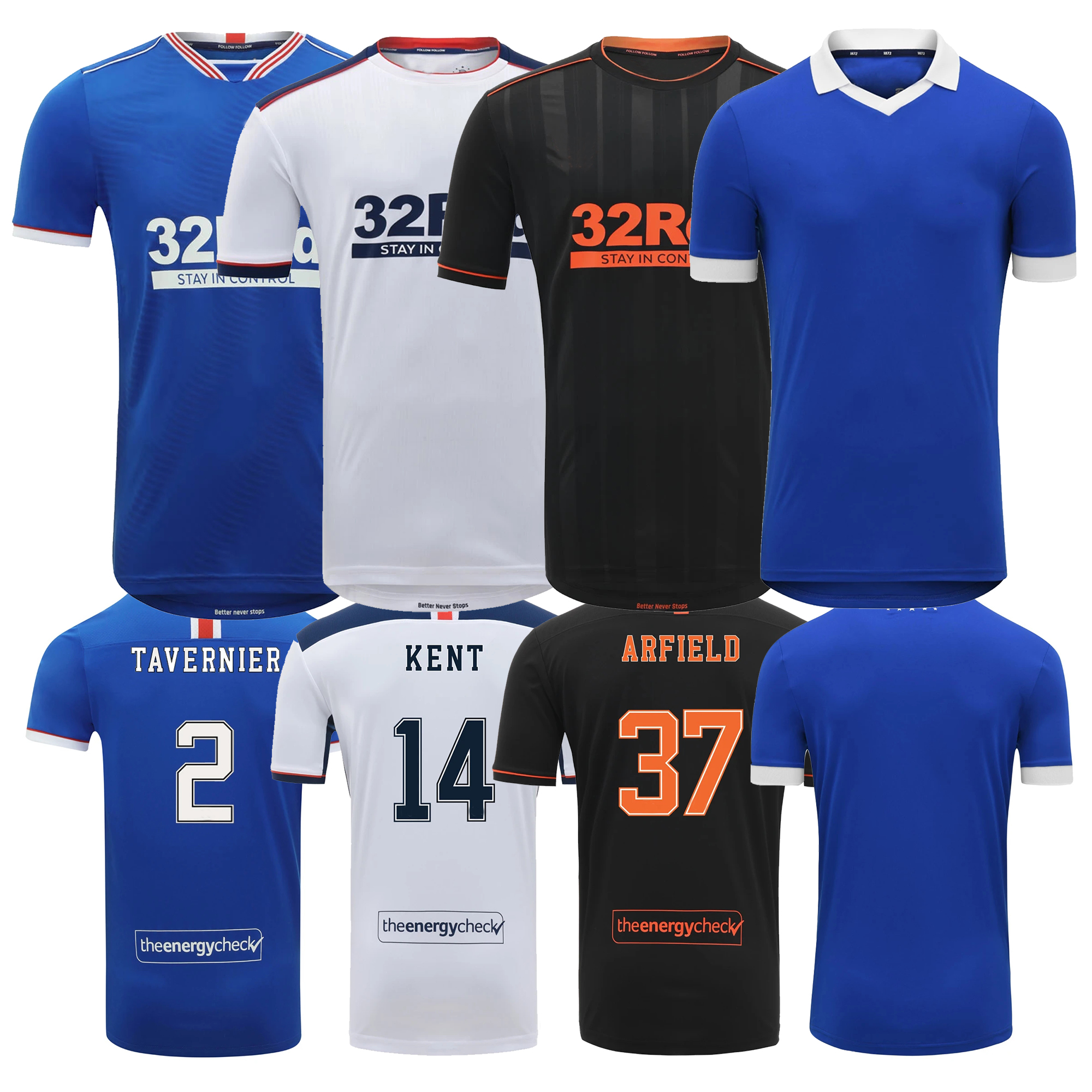 

2020-21 Rangers Glasgo Home/Away/Second Away/Commemorative Edition TAVERNIER KENT Soccer Jersey High Quality Sweatshirt (choose flocking)
