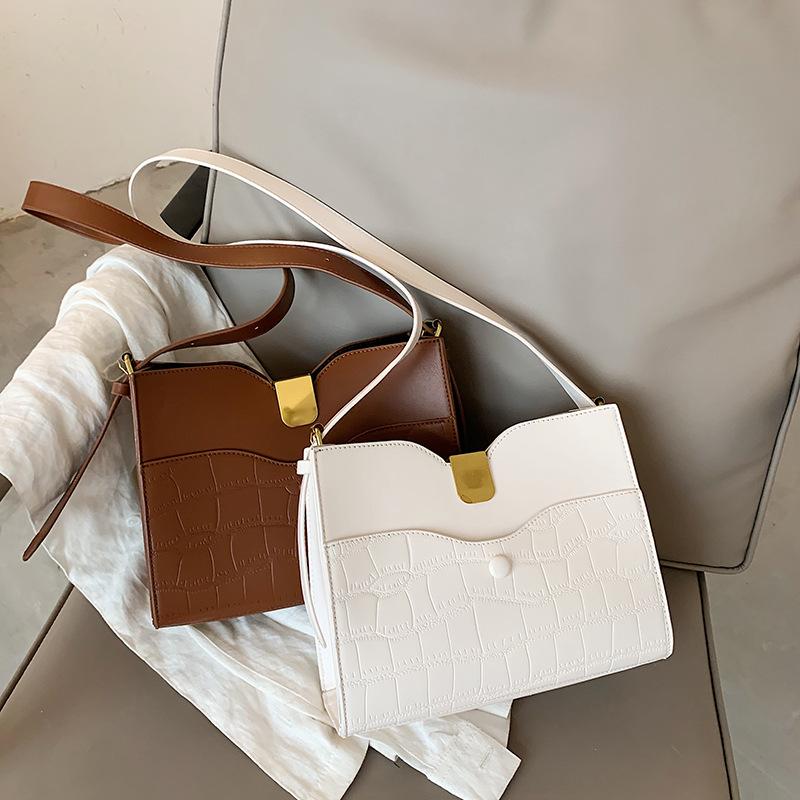 

Simple Leather Crocodile Pattern Crossbody Bags For Women 2020 Summer New Fashion Wild Handbags Ladies Shoulder Small Bag Totes, Black