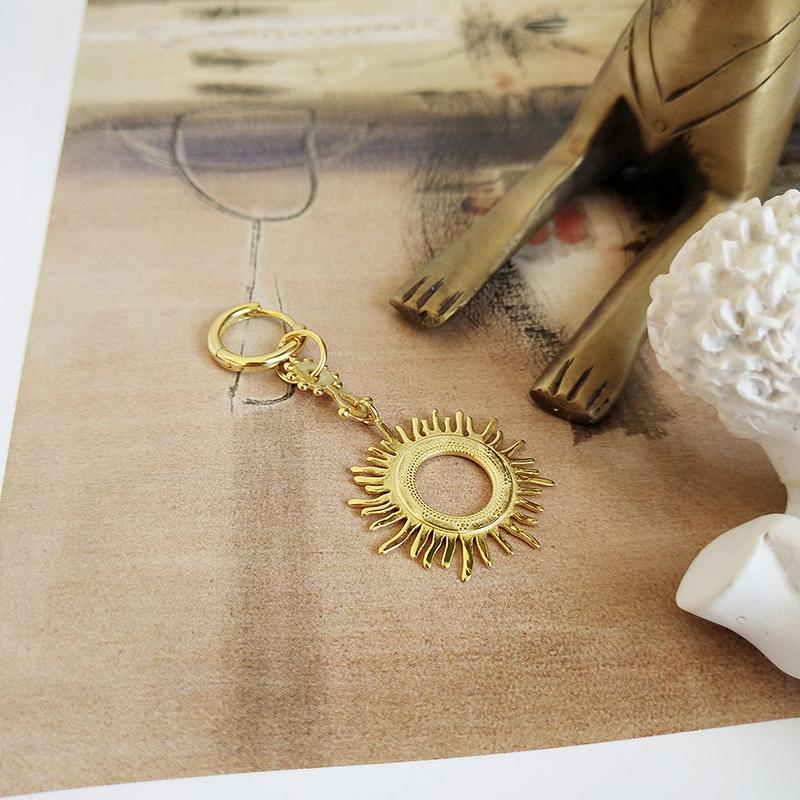 

925 Silver 18k Gold Sun Drop Earrings Boho Silver Jewelry Korea Earrings Minimalism Brincos Pendientes charm for Women