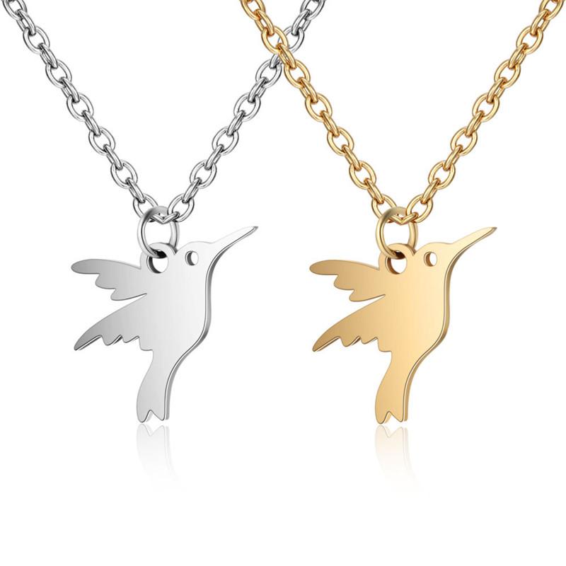 

Stainless steel hummingbird necklace fashion woman simple animal stainless steel 316L pendant necklace friendship gift