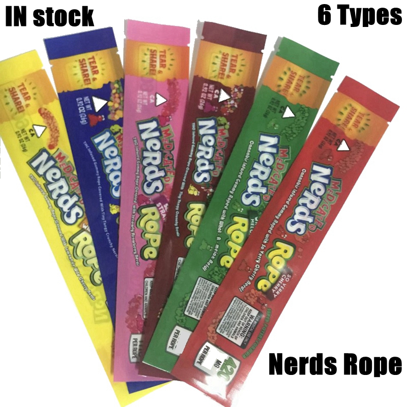 

MEDICATED Nerds Rope 6 types 420 Packaging Mylar Bags vs Empty Gummy Candy Plastic Retail Edibles Packaging Bag medibles cookies mylar bags
