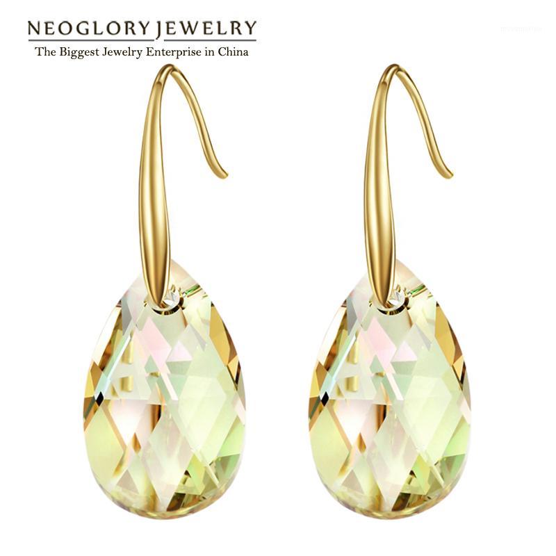 

Neoglory Austrian Crystal Light Yellow Gold Color Chandelier Dangle Drop Earrings for Women Fashion Jewelry Gift 2020 New JS91