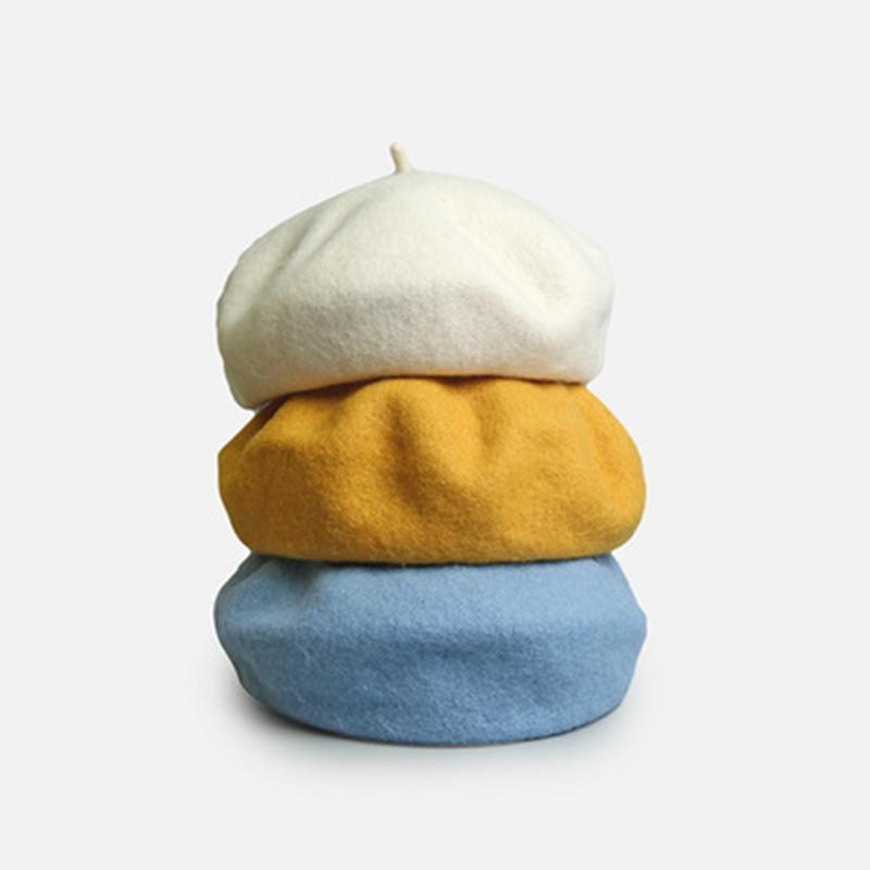 

Multicolor Wool Warm Berets Hat Lady England Style Autumn Winter All Matched Artist Cap Trendy Soft Pumpkin Hats Gorros Female1, Black