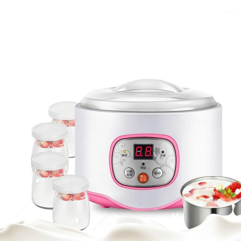 

Multifunctional Electric Yogurt Maker Timing Natto Rice Wine Machine Automatic Yoghurt Fermenter With 4 Leben Glass Cups EU1