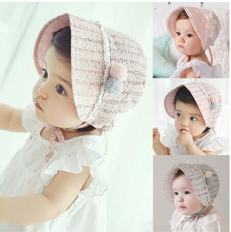 

Newborn Baby Summer Hat For Girls Princess Baby Girl Sun Hat Autumn Bonnet Cap Beanie Cotton Kids Toddler Photography Props1, Style 2 white