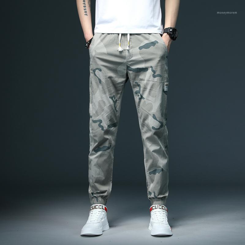 

Spring Cargo Pants Fashion New Men Pant Korean Style Camouflage Casual Trousers Joggers Nine-point Pants Streetwear Pantalon1, Gray