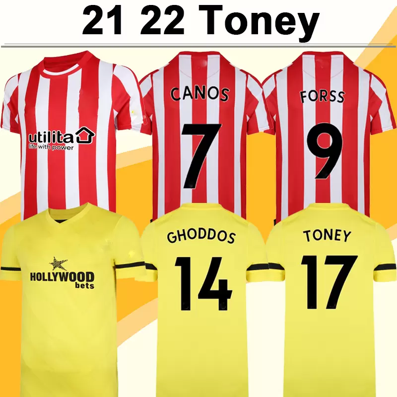 

B rentford soccer jerseys 21 22 TONEY Forss MBEUMO Wissa Dasilva CANOS Fosu AJER ONYEKA Ghoddos FOSU 2021 2022 JANSSON adult men home away yellow football shirts, Colour 3