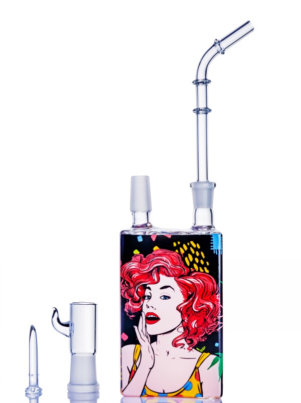 

7.8 inchs Juice Box Oil Rigs Glass Water Bong Heady Glass Dab Rig Smoke Water Pipes 14mm Dome nail