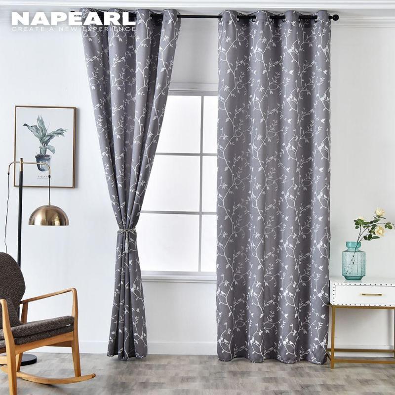 

NAPEARL 1 Piece Elegant Panel Birds Jacquard Curtains For Living Room Widows Children Drops Modern Pastoral Thread Decoration, Yellow