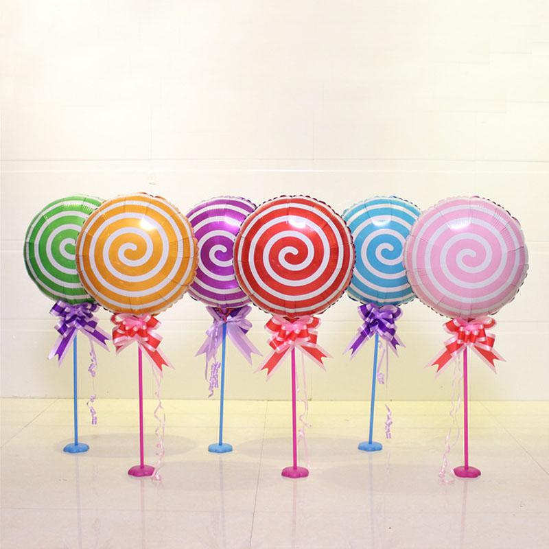 

1 set 6 colors for choose Lollipop Foil Balloons Table Column Balloon Birthday Party Decorations Wedding Event Party Supplies