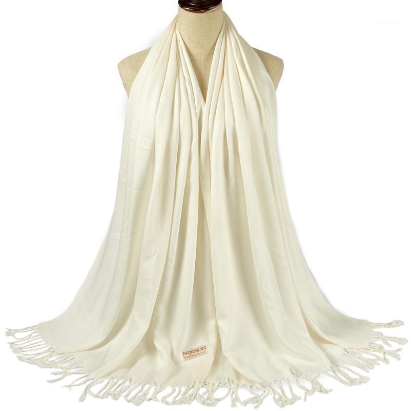 

Scarves Solid Silk Scarf Shawl Basic Stole Headscarf With Knot Fringes Soft Fashion Shine Woven For Party Wedding 70X200cm 200g1