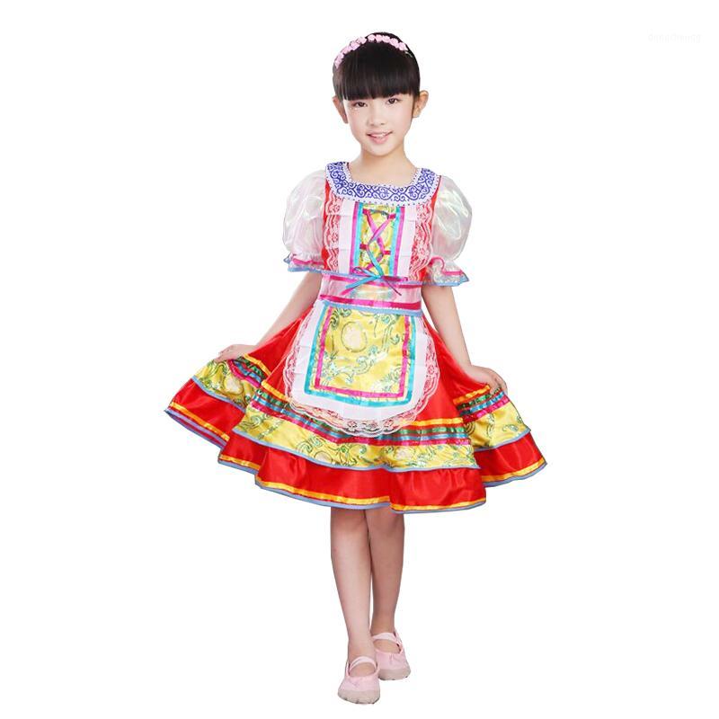 

SONGYUEXIA Russian National Performance Costumes for Kids Chinese Folk Dance Dress for Girls Modern Dance Princess Dress1, Blue
