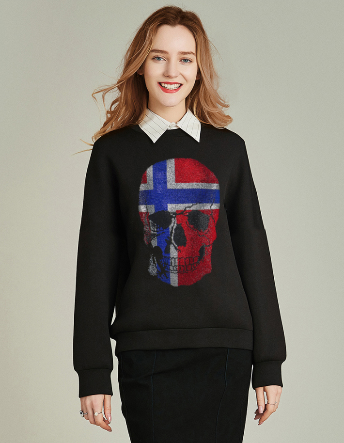 

Size Plus Hot Fashion Brocade Pulley Hoodies Female Autumn Diamond Hoodie Jgmx, The shown