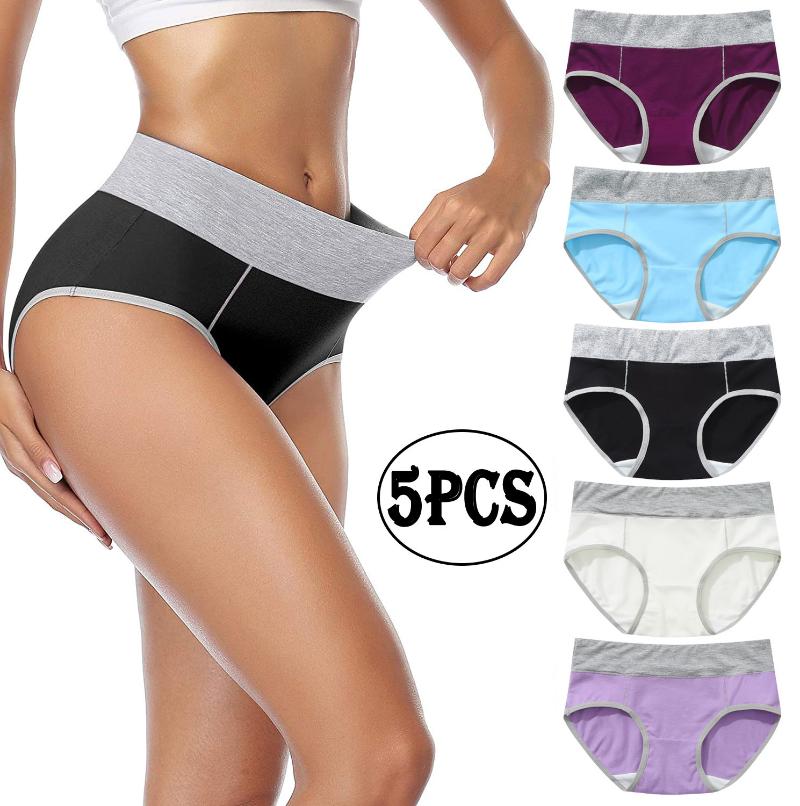 

5PC Women Patchwork Briefs Panties Underwear Knickers Bikini Underpants Panties for Women Sexy Lace Comfortable, D-5pc