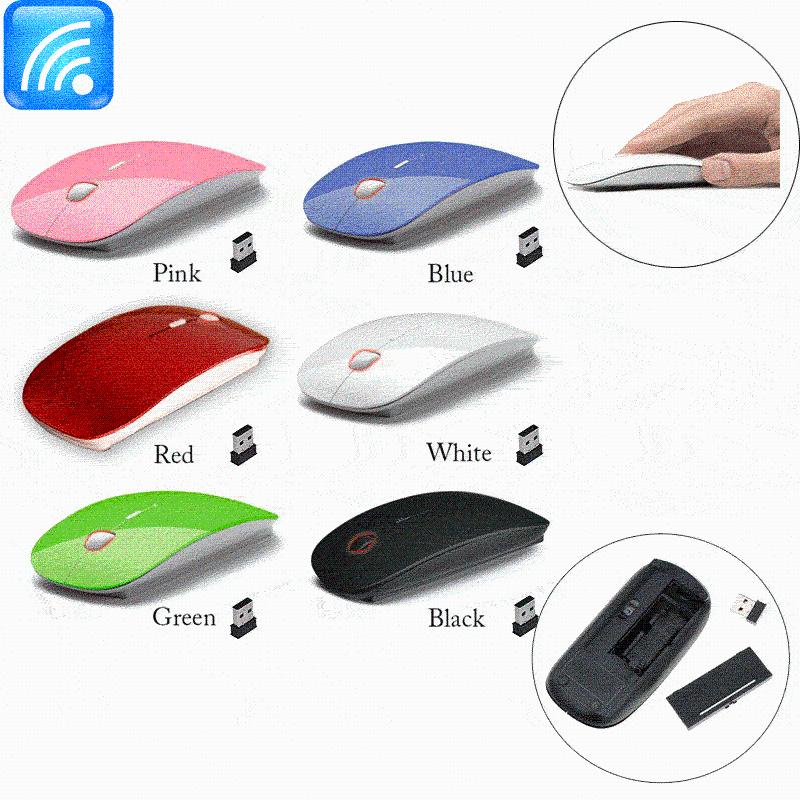 

Ultra Thin USB Optical Wireless Mouse Gamer 2.4G Receiver Super Slim Gaming Mouse Cordless Computer PC Laptop Desktop