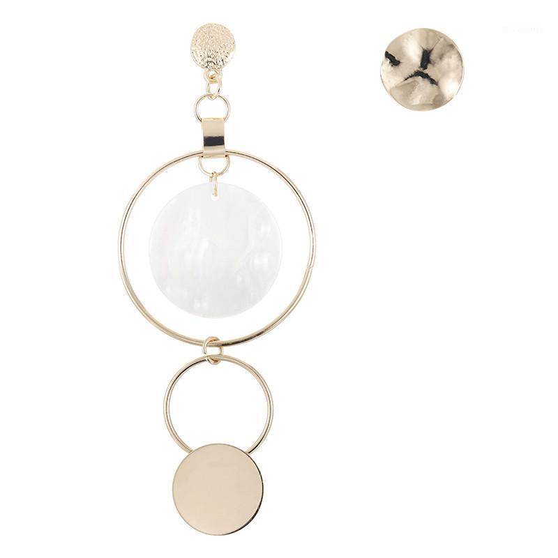 

Statement Dangle Earrings Round Asymmetrical Earrings Bar Original Design Women Accessories Creative1