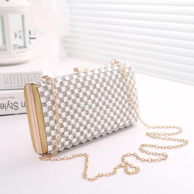 

2020 new fashion dinner female golden clutch trendy diamond women's single shoulder silver bag girl black evening bag for party1, Color same as pictur