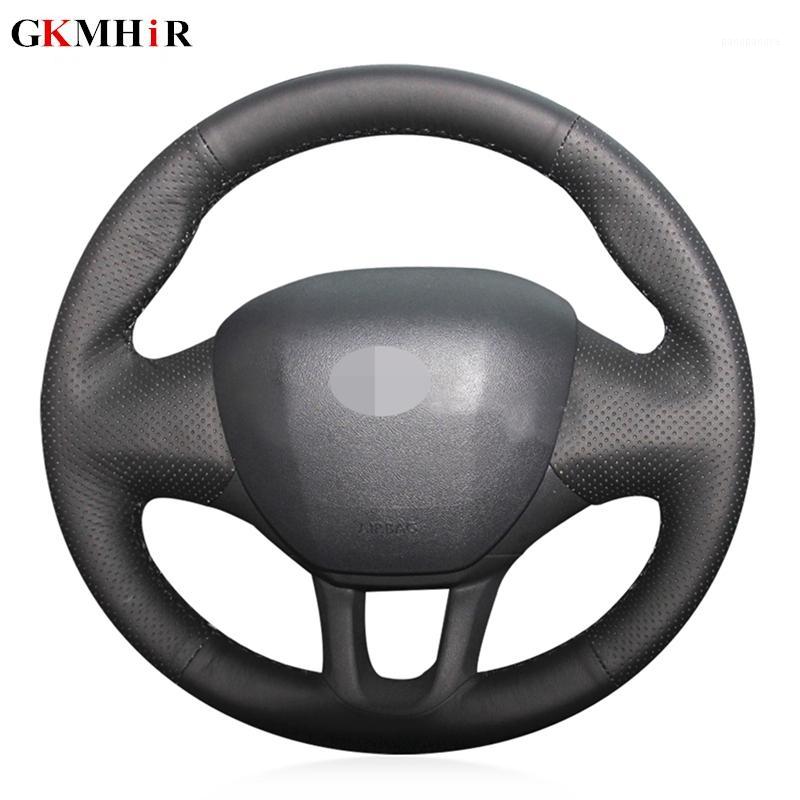 

Black Artificial Leather Hand-stitched Car Steering Wheel Cover for 208 2011-2020 2008 2013-20201