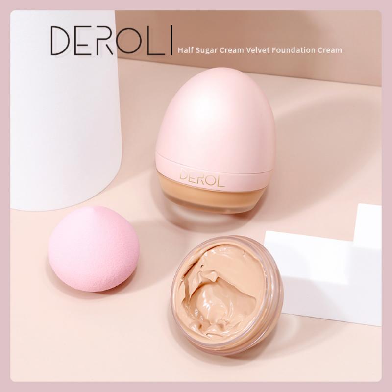 

DEROL 4 color Lightweight Foundation Cream Cover Brightening Moisturize Liquid Foundation Concealer Cosmetic Egg Face Makeup, Mixed color