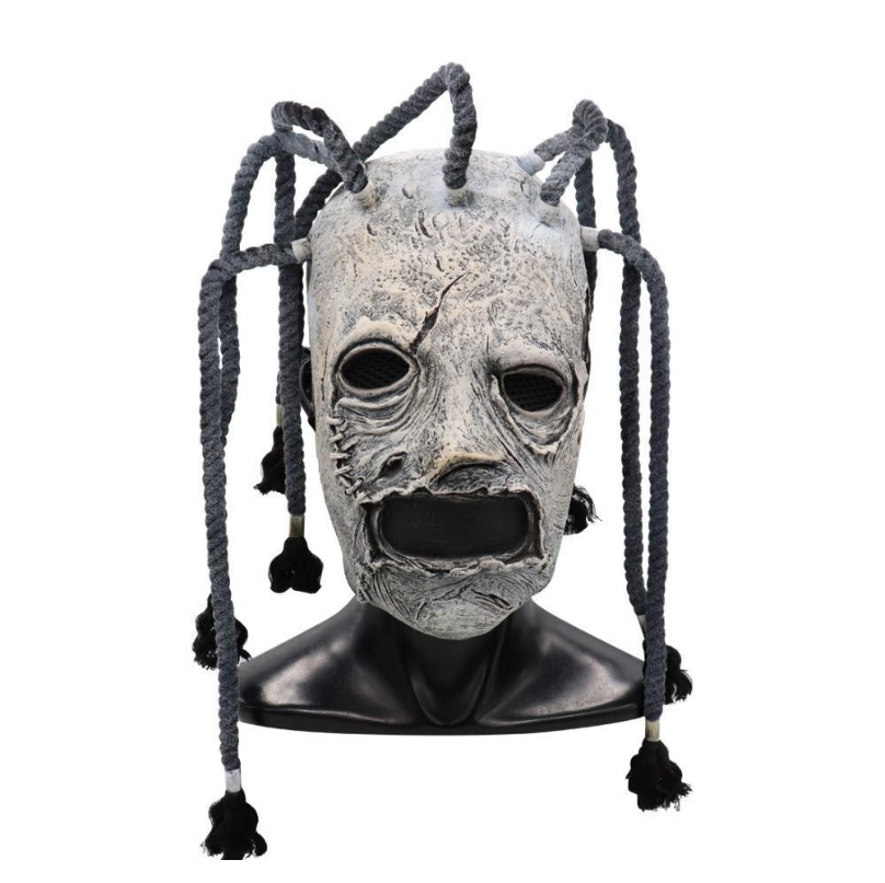 2019 Corey Taylor Full Head Latex Mask Pale Face Hood Dreadlocks Slipknot... 