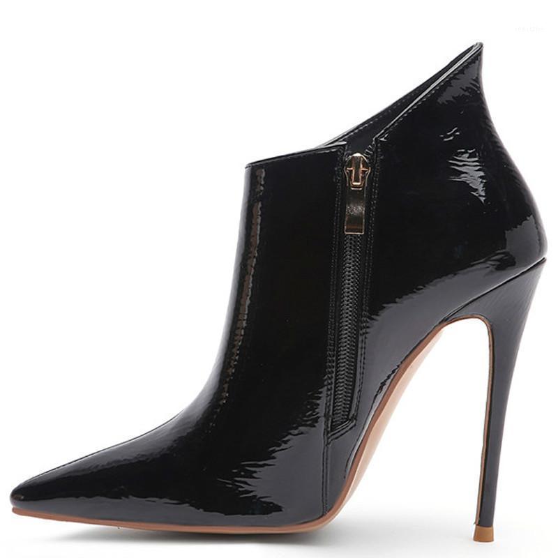 

Women New Shoes Ankle Sexy Boots Short Boots High-heel Fashion Pointed Europe Shoes Woman Plus Size 35-431, Black