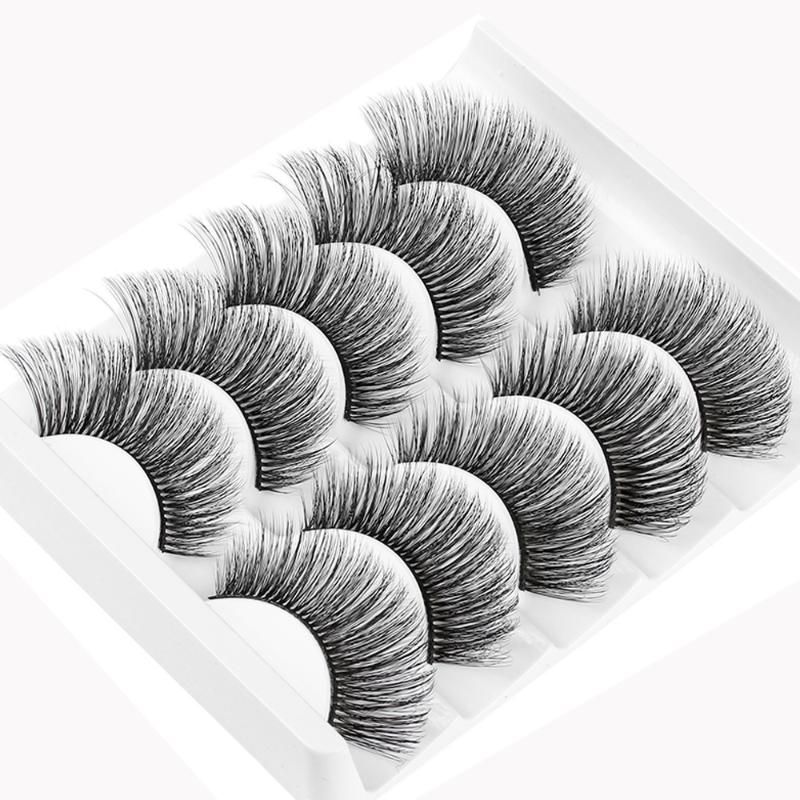 

5 Pairs Wholesale 3D Faux Mink False Eyelashes Handmade Wispy Fluffy Multilayer Natural Long False Eyelashes Eye Makeup Tools