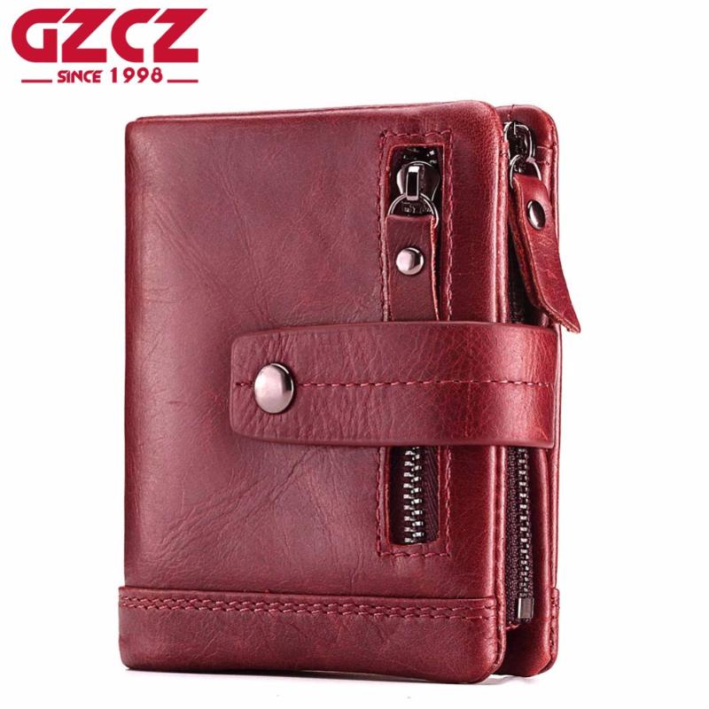 

GZCZ Fashion Genuine Leather Women Wallet Female Lady Mini Zipper Coin Purse and Small Walet Portomonee Money Bag Vallet Perse, Black