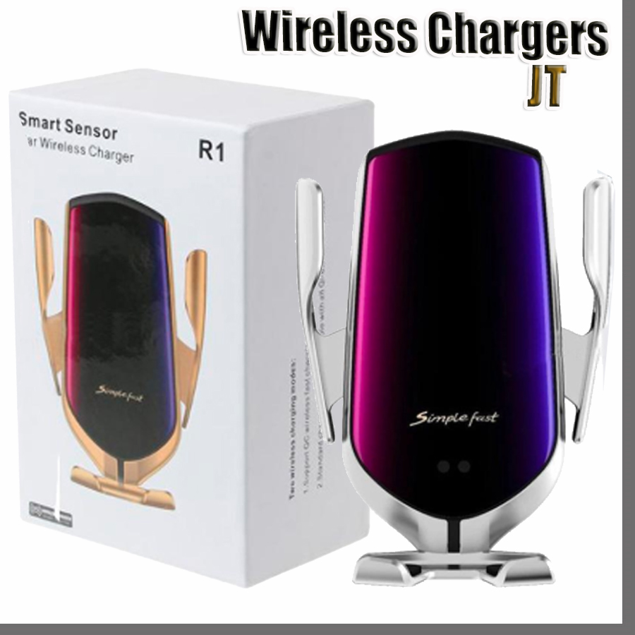 

JTD R1 Smart Automatic Clamping Car Wireless Charger For iPhone X XR XS 8 Plus Galaxy S10 S9 S8 Fast Charging Air Vent Mount Phone Holder