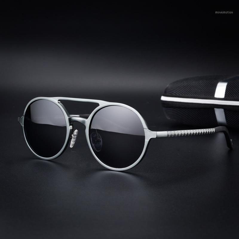 

Retro Round Steampunk Sunglasses Aluminum Alloy Men's Polarized Sunglasses Classic Driving Glasses UV400 No Box1