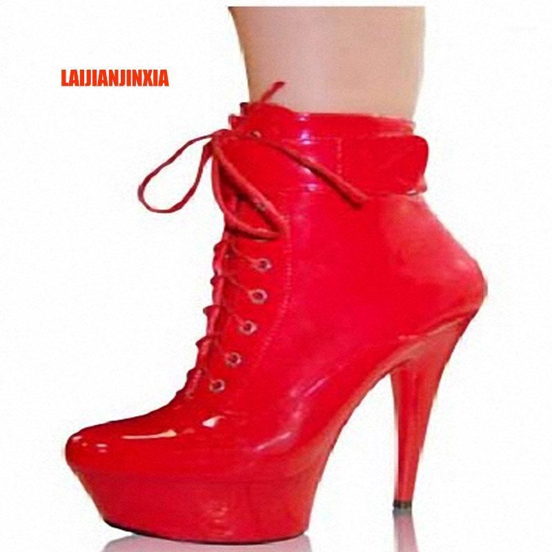 

LAIJIANJINXIA Sexy Female 6 inch High Heel Platform Ankle Boots For Women Autumn Winter Shoes 15cm Super High Dancing Boots1, C036