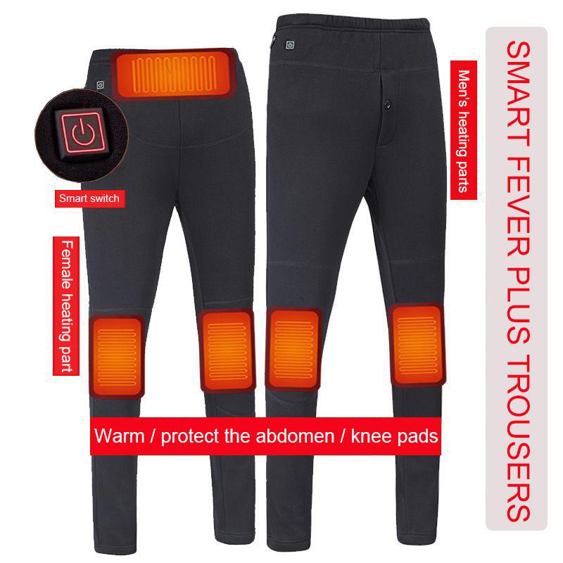 

Electric Thermal Pants Trousers Skiing Hiking Warm Slim USB Heated Pants Intelligent Constant Temperature Heated, As pic