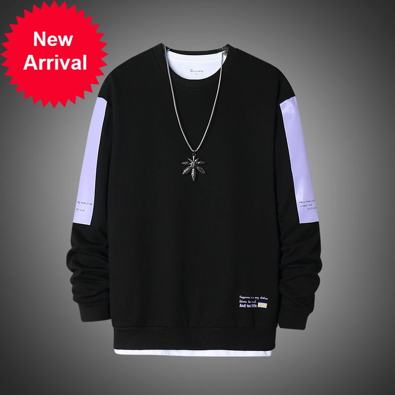 

Homens Crewneck Camisola de grandes dimenses Slida 2020 Primavera Hip Hop Streetwear Pullovers Japons Amarelo Moletom Com Capuz Camisolas, Xyve5219 white