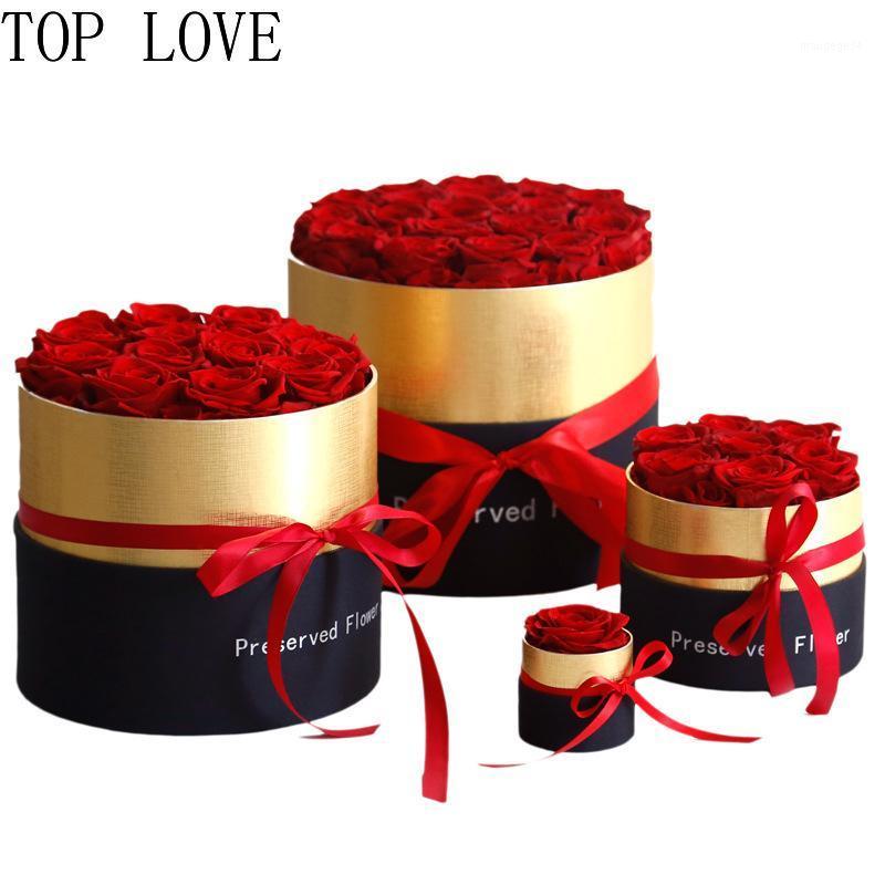 

HQ 1,7,12,19 pcs 4-6CM Preserved Eternal Roses with Box New Year Valentine's Gifts Forever Everlasting Rose Wedding Decoration1, 1pc