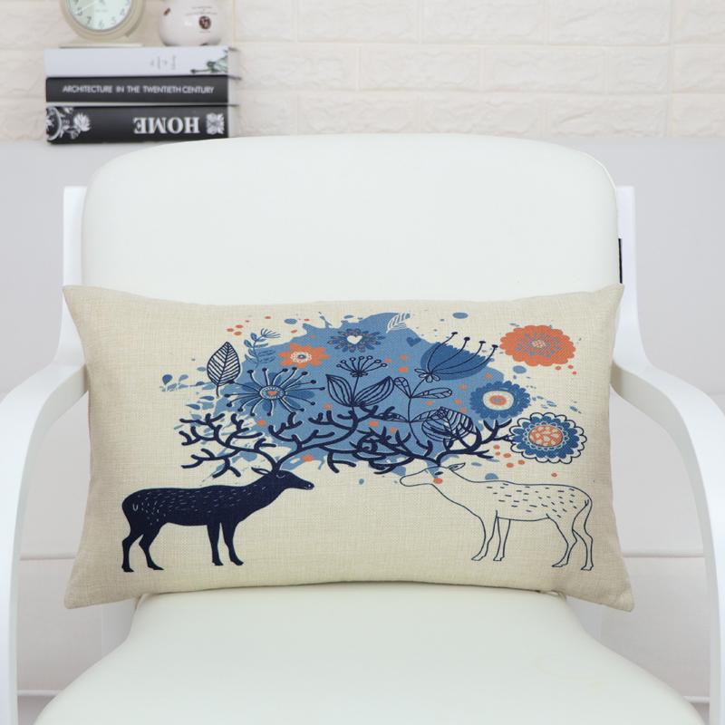

Rectangle decorative Home Textile deer Cushion Cover Lumbar pad almohada soft seat car linen suit cushion pillowcase 30x50 BO-2, L650 (10)