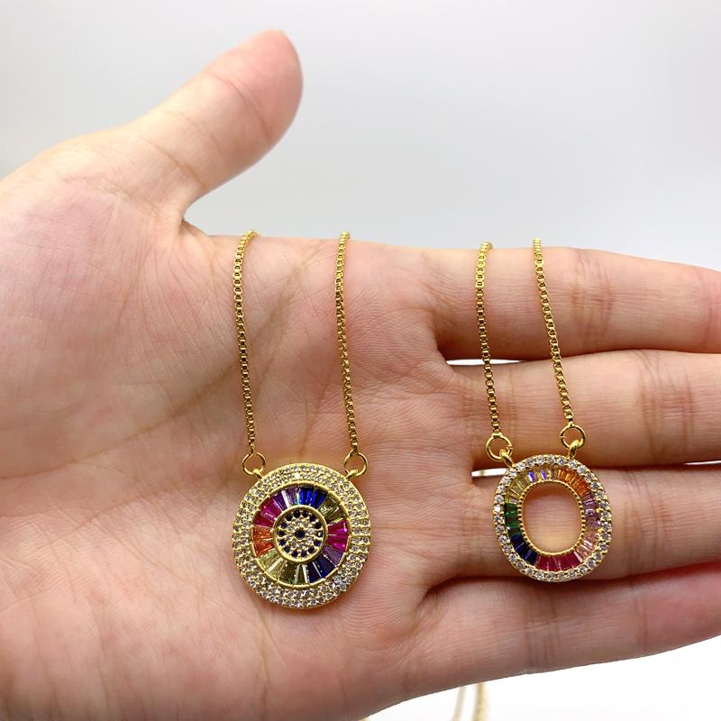 

5pcs/lot Elegant Multi Crystal Zirconia Pendant Charms Necklace Delicate Jewelry