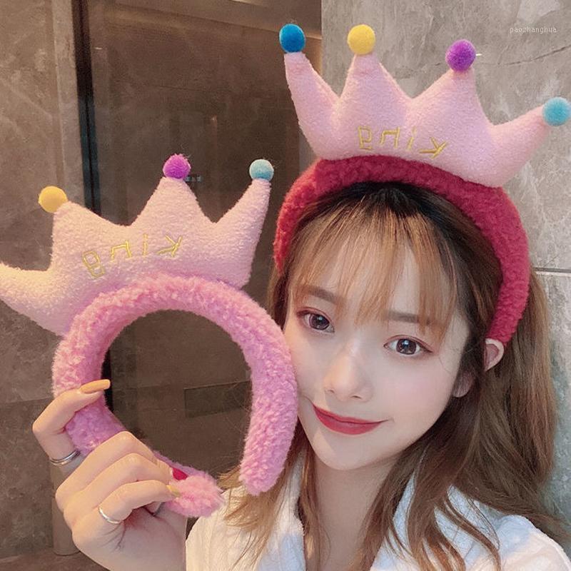 

Hair Clips & Barrettes Cute Face Wash Crown Plush Band Hoop Sweet Hairband Velvet Headwrap Headband Accessories For Girl Birthday Gift Makeu, Golden;silver