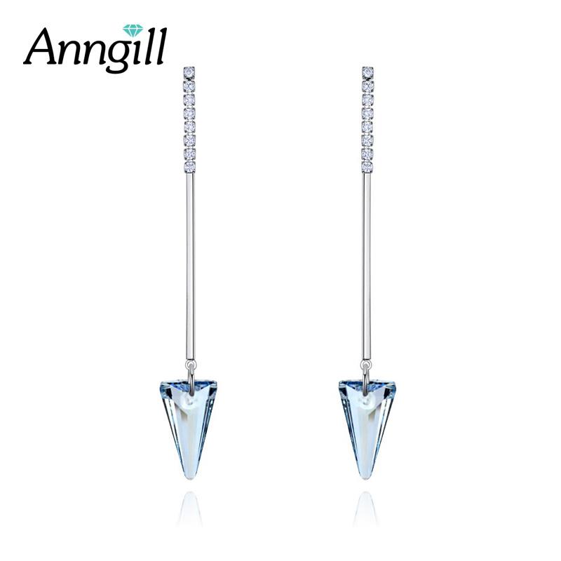 

ANNGILL New Crystals from Long Earrings for Women Elegant Geometry Shape Wedding Earrings Fashion Jewelry Brinco
