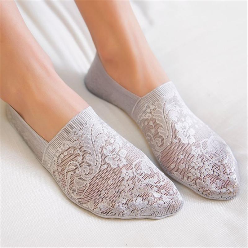 

Socks Summer Solid Color Mesh Ankle Boat Socks Women Silicone non-slip invisible Cotton Slipper No show Female, Beige