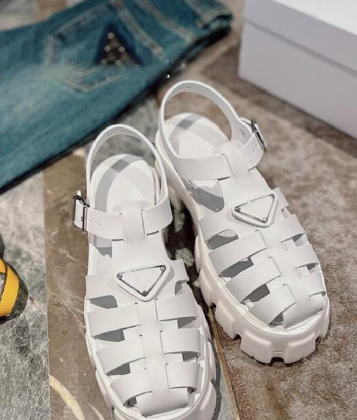 

2022 Foam Rubber Sandals Wheel Sole Slippers Fashion Classic Platform Designer Luxury Women Roman Lady Shoes Casual Beach Sandals with Box Size 35-41, Color 2