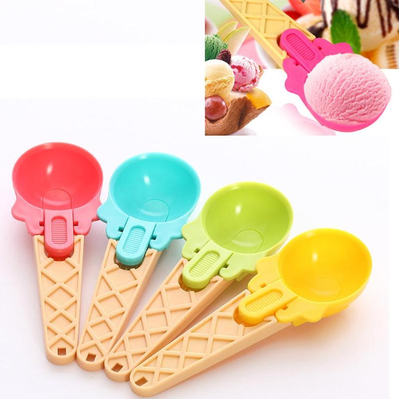 

Creative Plastic Ice Cream Scoop Fruit Ice Ball Maker Stacks Spoon Kids Lovely Dessert Mash Potato Scoop Kitchen Tools Spoon H5