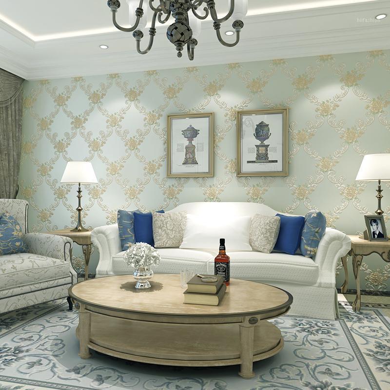 

Rustic Style European Floral Wallpaper For Walls 3 D Non Woven Pink Purple Beige Green Wallpaper Roll For Living Room Walls1, Tj0705 hot beige