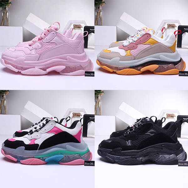 

NEW fashion triple s Crystal Bottoms Mens Womens Casual Shoes Paris 17FW Sneakers Vintage Dad Platform Women 2020 new flats Trainers, Customize