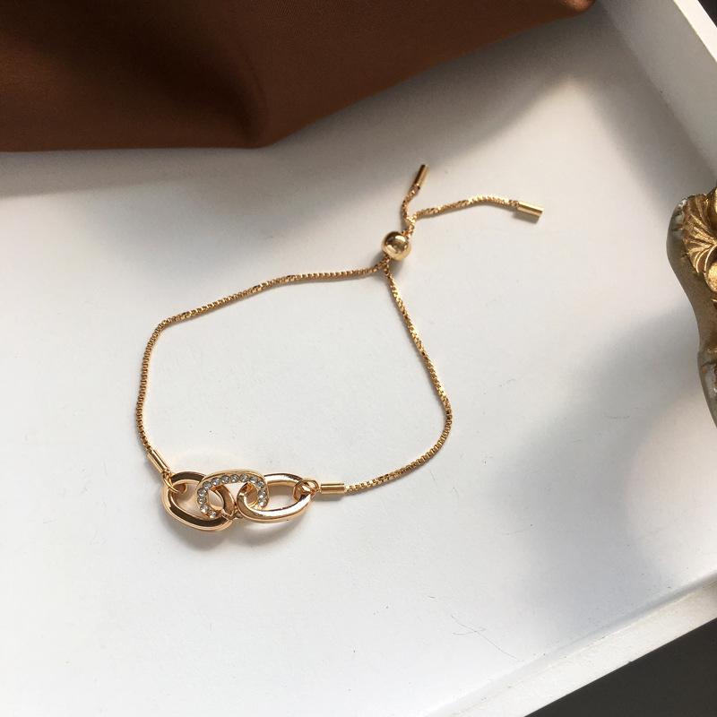 

Europe and America Personality Simple Rhinestones Metal Chain Bracelet Fashion Female Accessories Jewelry