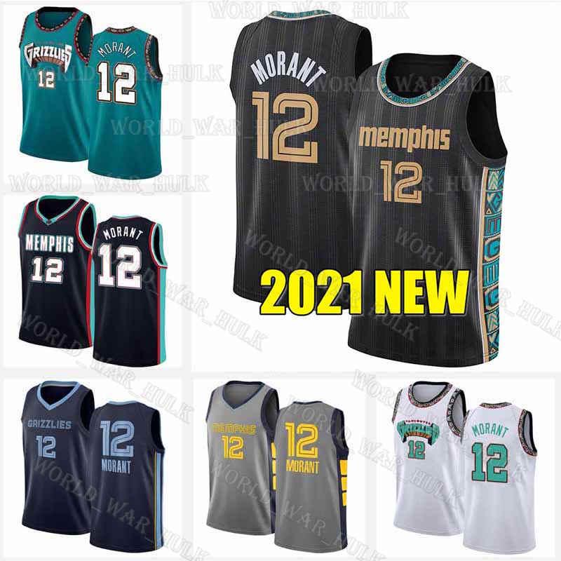 

Memphis Men Ja 12 Morant Jerseys Grizzlie 13 Jaren Jackson Jr. 2020 2021 Swingman City Basketball Jersey Icon Black Edition Devin 1 Booker, Men jersey