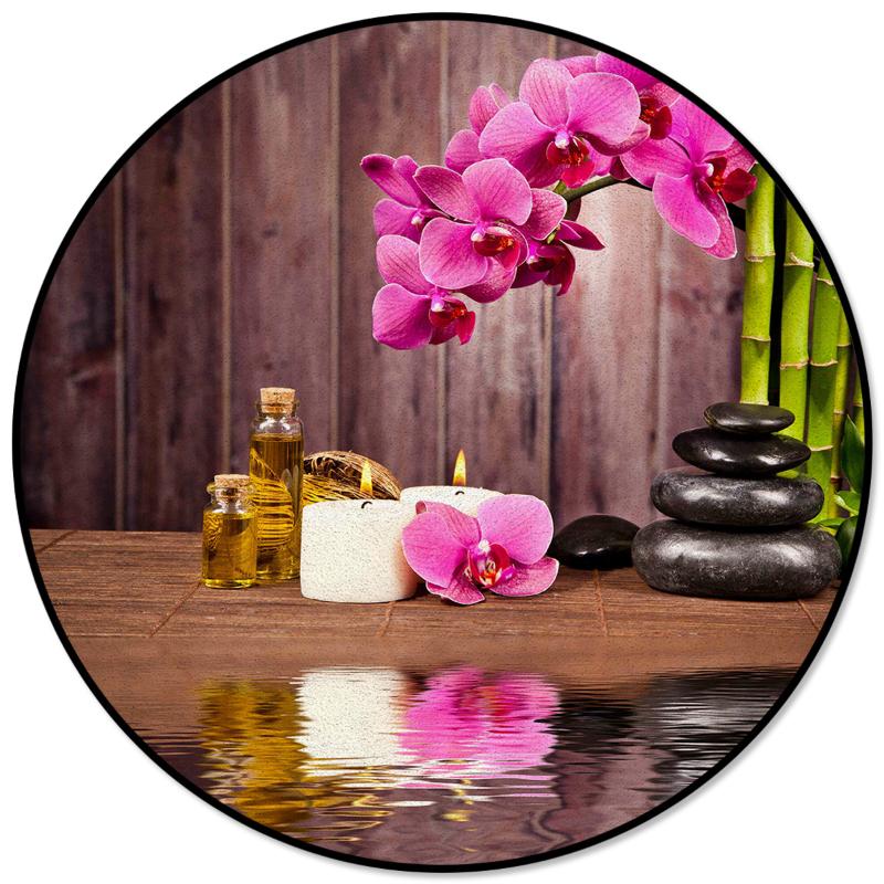 

Spa Stone Flower Bamboo Dining Table Floor Round Carpet Living Room Coffee Table Mat Prayer Mat Computer Chair Carpet Pet, As pic