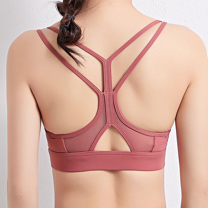 

Seamless Woman Yoga Bra Nylon Sexy Quick Dry Gym Sport Push-up Workout Bodybuilding Crop Top Fitness Top Cross-Back1, Black