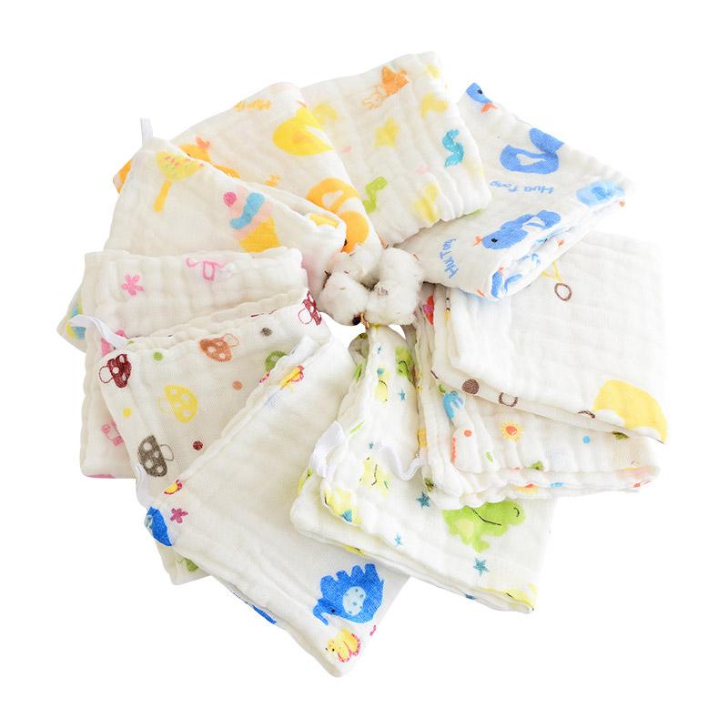 

Baby 100% Cotton 5 Article Bib cotton Bib Baby Waterproof Cartoon Saliva Of Cloth 6-Layer Towel Face Towel Random Color, Baby face towel