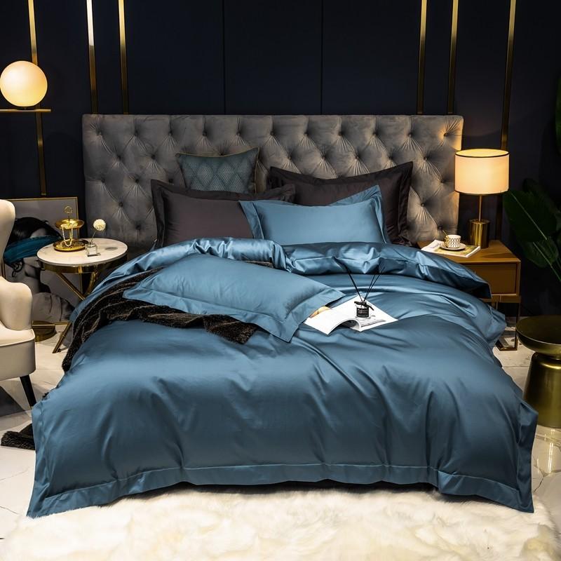 

1000TC Egyptian Cotton Duvet Cover Queen King size Ultra Soft Nature Cotton Peacock blue 1 Duvet Cover 1Bed Sheet 2 Pillowcases, Color 3