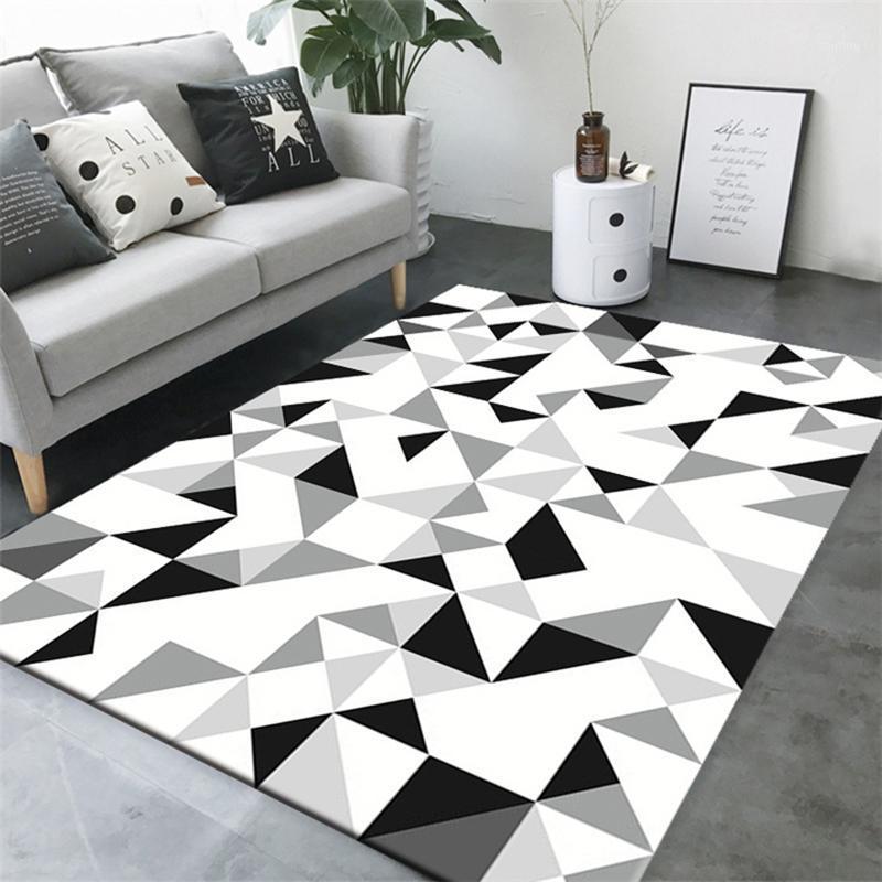 

Simple black and white 3D Large Carpets square mat bedroom bedside blanket living room office color printing floor Rug Floor Rug1, Style-10